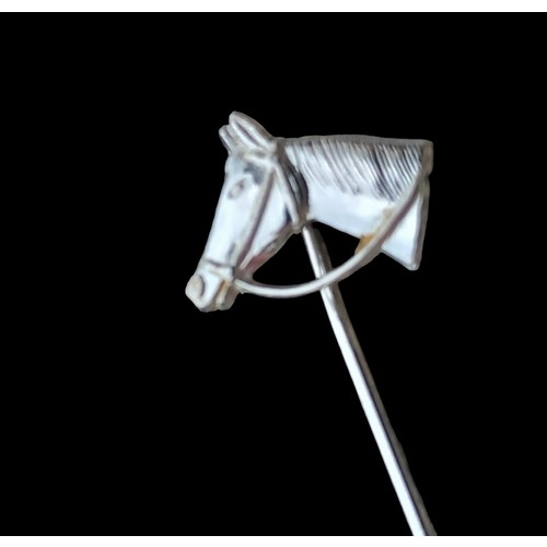 503 - A SILVER HORSE HEAD STICK PIN