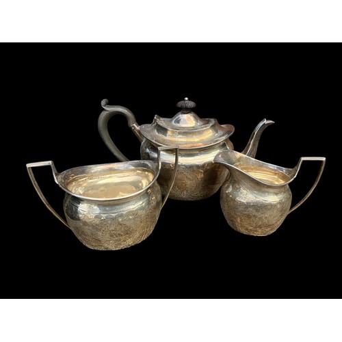 585A - A BIRMINGHAM SILVER 3 PIECE TEA  SERVICE  670grm