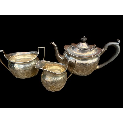 585A - A BIRMINGHAM SILVER 3 PIECE TEA  SERVICE  670grm