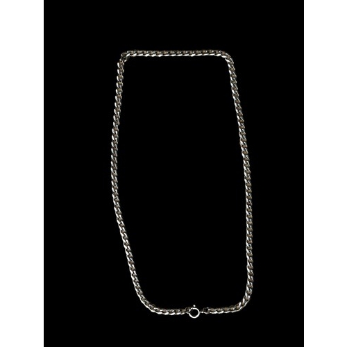 493 - A SILVER FLATLINK CHAIN