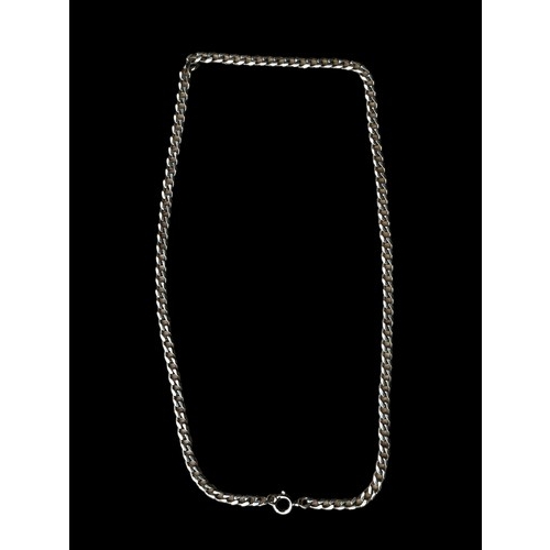 493 - A SILVER FLATLINK CHAIN