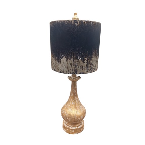 44 - A GILT DISTRESSED TABLE LAMP WITH MATCHING SHADE 24