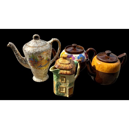 49 - SELECTION OF TEA POTS AND A COFFE POT