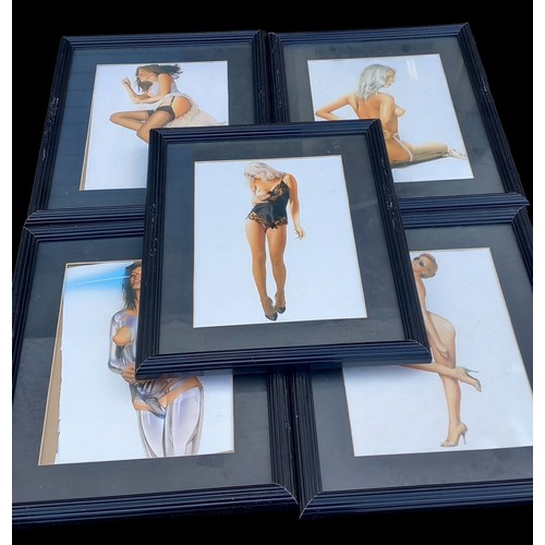 52 - 5 FRAMED NUDIST PRINTS 14x17