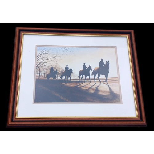 57 - A CAROLINE COOK HORSES ON THE BEACH PRINT 20x16