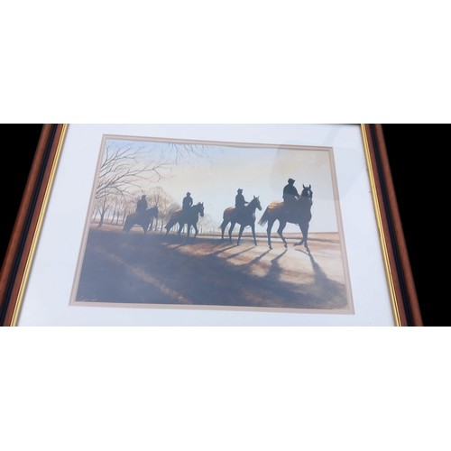 57 - A CAROLINE COOK HORSES ON THE BEACH PRINT 20x16