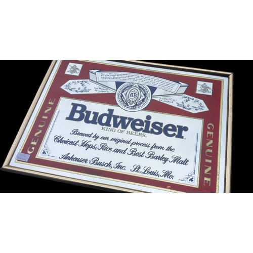 23 - BUDWEISER ADVERTISING MIRROR 25x18