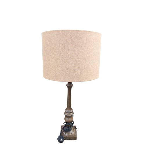 98 - A NEW BRONZED FINISHED LAMP WITH LINEN STYLE SHADE 31