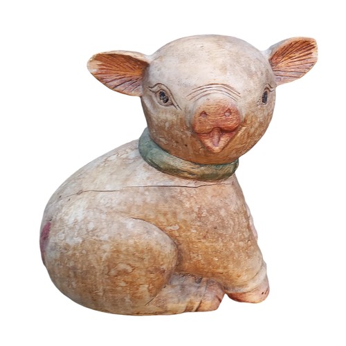 25 - LARGE WOODEN PIG