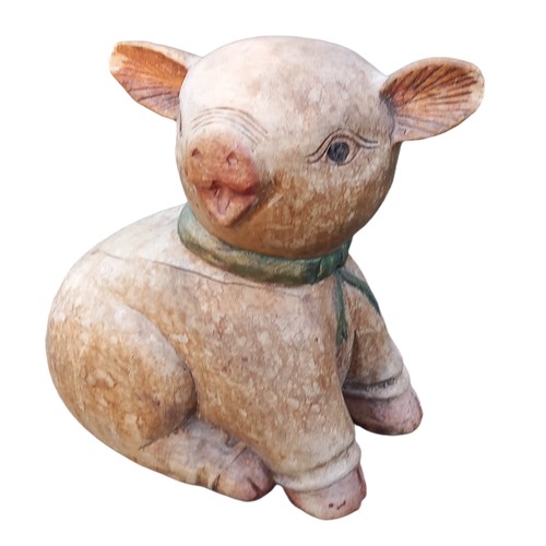 25 - LARGE WOODEN PIG