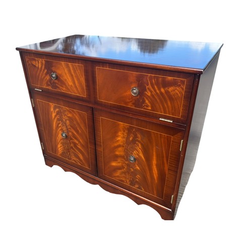 62 - AN INLAID MAHOGANY ENTERTAIMENT UNIT could be used as a drinks cabinet