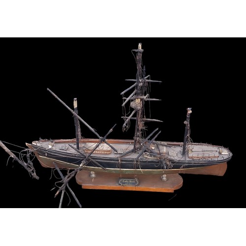 64 - AN ANTIQUE MODEL FRIGATE FOR RESTORATION