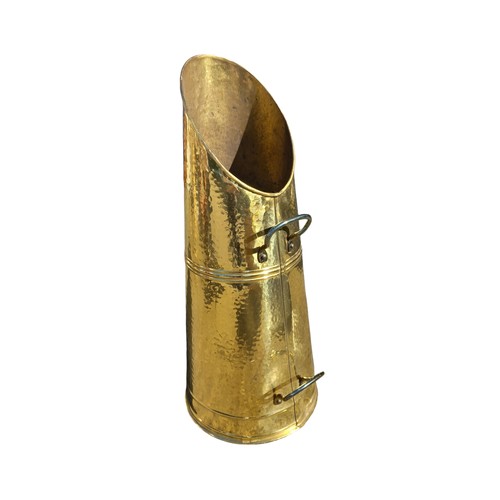 87 - A SOLID BRASS COAL SCUTTLE