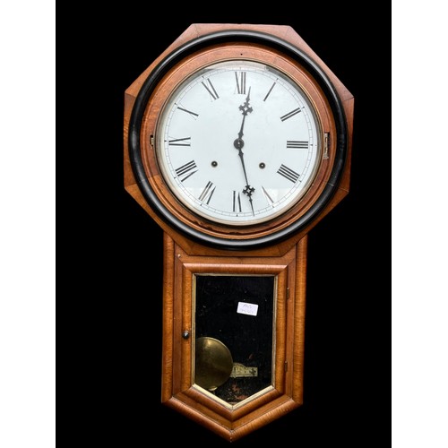 120 - A MAHOGANY DROP DIAL CLOCK