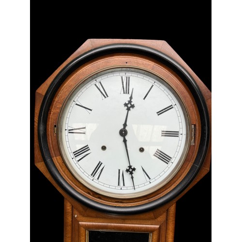 120 - A MAHOGANY DROP DIAL CLOCK