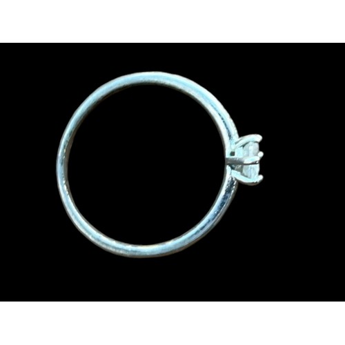 187 - A SILVER GEMSET SOLITAIRE RING