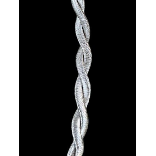 191 - A SILVER TWIST NECKLACE WITH  GOLD COLOURED SPACERS