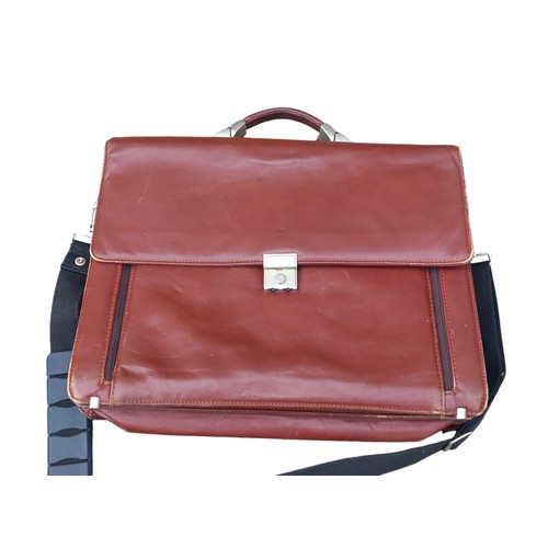 47 - A GOOD QUALITY LEATHER SATCHEL