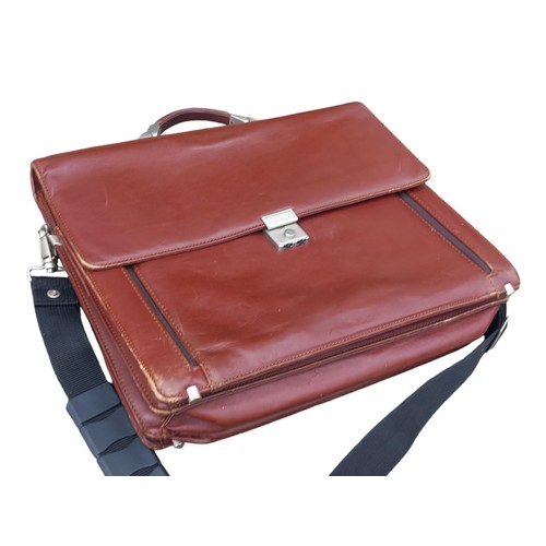 47 - A GOOD QUALITY LEATHER SATCHEL