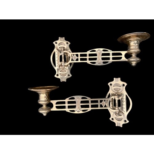 291 - A PAIR OF BRASS WALL SCONCE