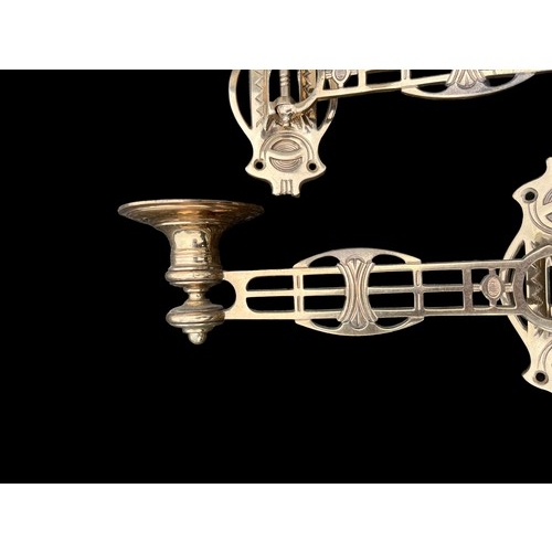 291 - A PAIR OF BRASS WALL SCONCE