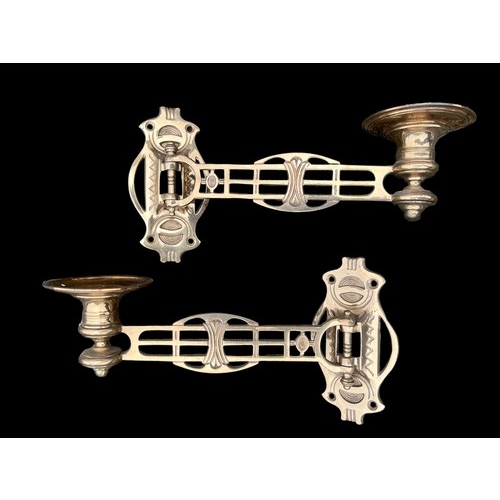 291 - A PAIR OF BRASS WALL SCONCE