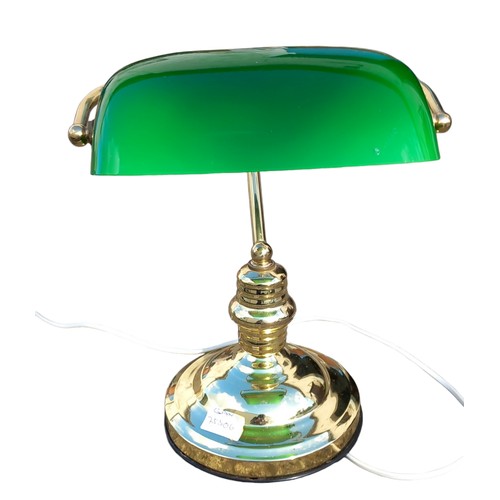 304 - A GREEN GLASS BANKERS LAMP