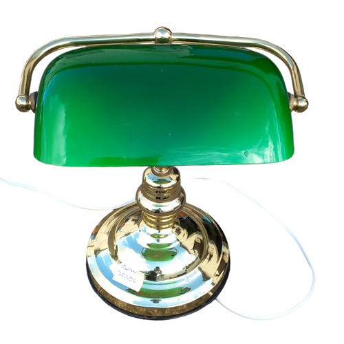 304 - A GREEN GLASS BANKERS LAMP