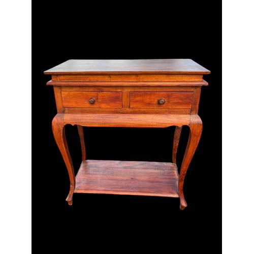 315 - A MAHOGANY  2 DRAWER CONSOL TABLE