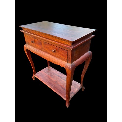 315 - A MAHOGANY  2 DRAWER CONSOL TABLE