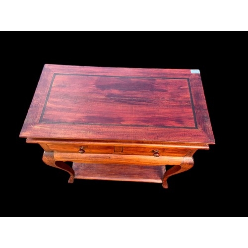 315 - A MAHOGANY  2 DRAWER CONSOL TABLE