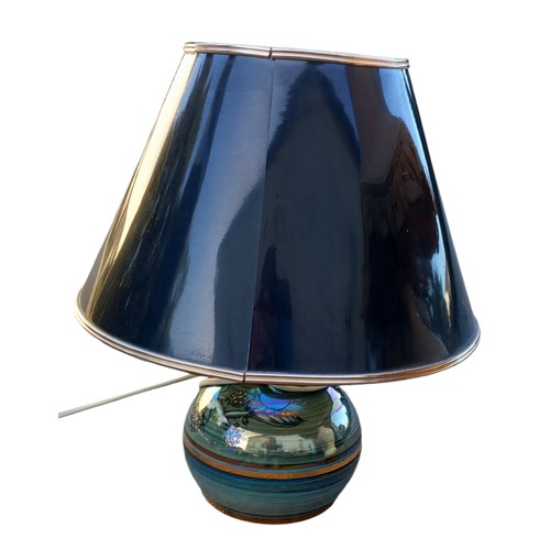 354 - A FLORAL TABLE LAMP AND 2 OTHERS