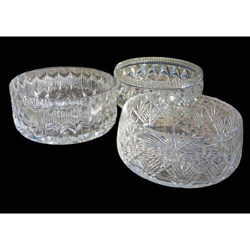 371 - 3 ASSORTED CRYSTAL FRUIT BOWLS