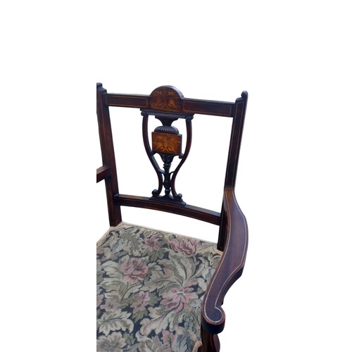 381 - ANTIQUE INLAID CHAIR