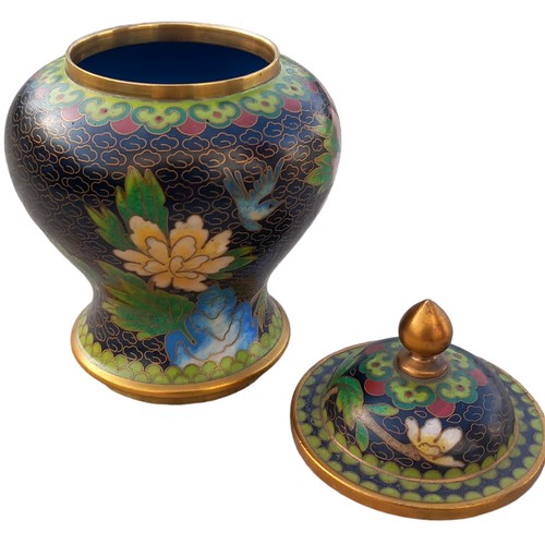 393 - A SMALL CLOISONNE URN