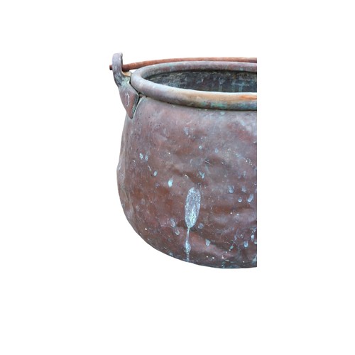 399 - AN ANTIQUE COPPER POT 12