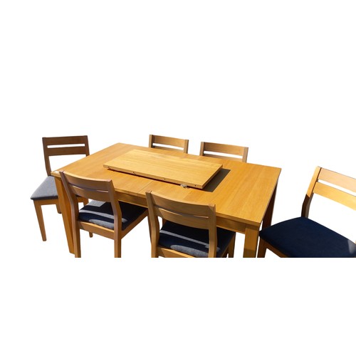 414 - OAK EXTENDING TABLE AND 6 CHAIRS