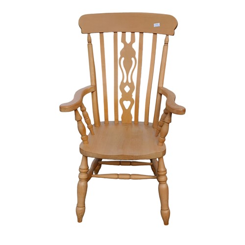 415 - LARGE COUNTRY PINE ARMCHAIR