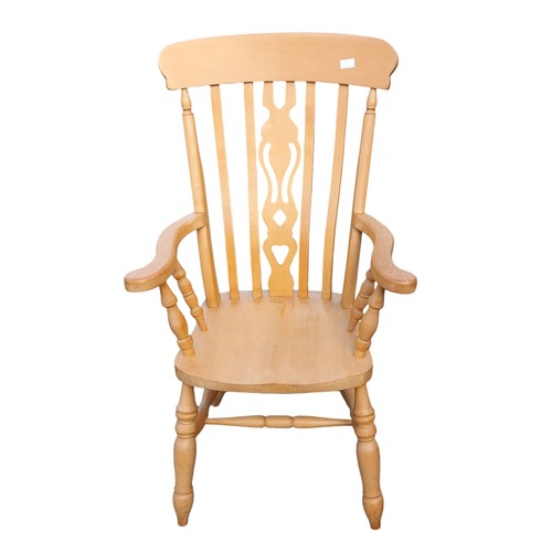 415 - LARGE COUNTRY PINE ARMCHAIR