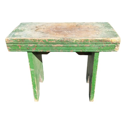 420 - AN ANTIQUE PINE STOOL