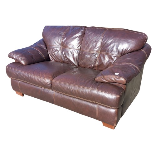 424 - BROWN LEATHER SOFA