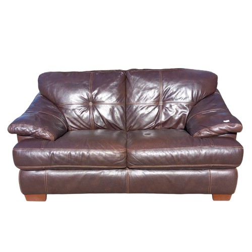 424 - BROWN LEATHER SOFA