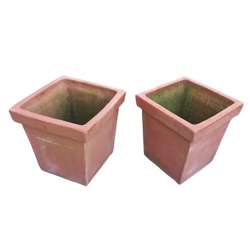 436 - PAIR OF SQUARE TERRACOTTA PLANTERS