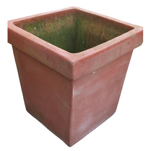 436 - PAIR OF SQUARE TERRACOTTA PLANTERS