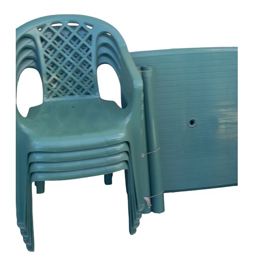 437 - PATIO TABLE AND 4 CHAIRS