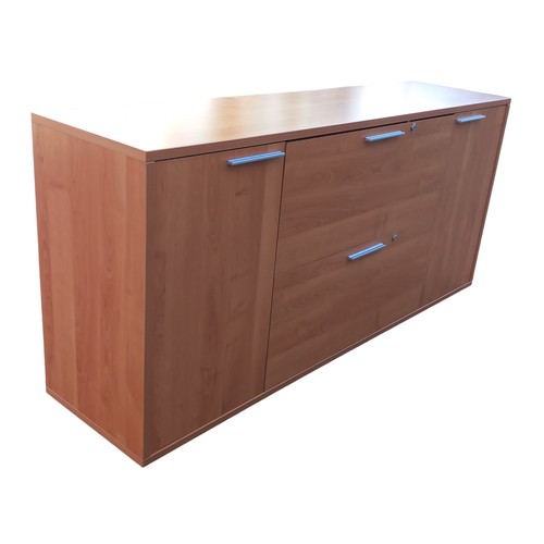 453 - A BEECH 2 DOOR 2 DRAWER OFFICE FILING SIDEBOARD