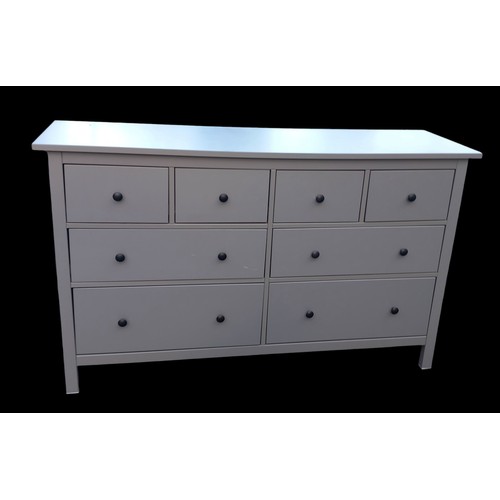 456 - AN 8 DRAWER GREY CHEST 4 SMALL AND 4 LARGER DRAWERS