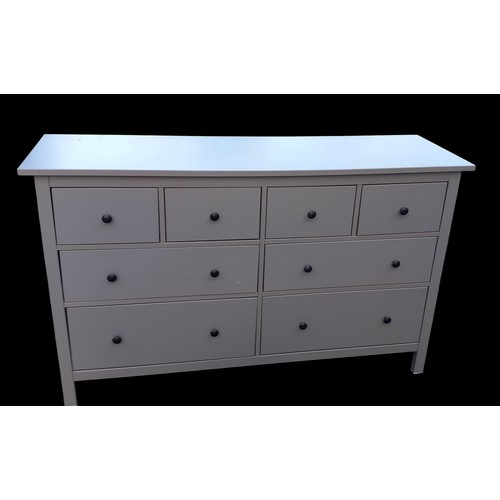 456 - AN 8 DRAWER GREY CHEST 4 SMALL AND 4 LARGER DRAWERS