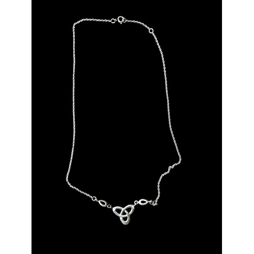 523 - SILVER CELTIC DESIGN PENDANT ON SILVER CHAIN