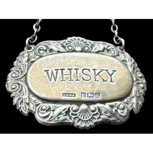 529 - A BIRMINGHAM SILVER WHISKY LABEL 11.7grm